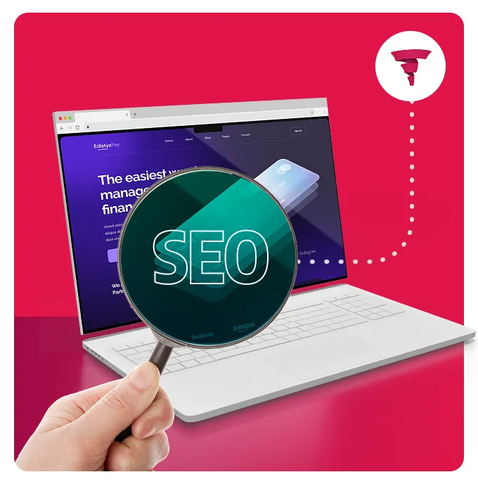 Auditoría SEO en laptop